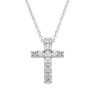 Chimento Jewellery Chimento Croci 18ct White Gold 0.39ct Diamond Cross Necklace