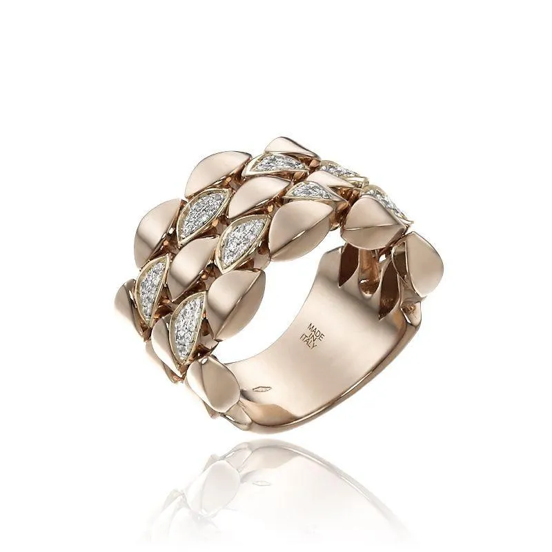 Chimento Jewellery Chimento Mosaico 18ct Rose Gold 0.42ct Diamond Wide Ring