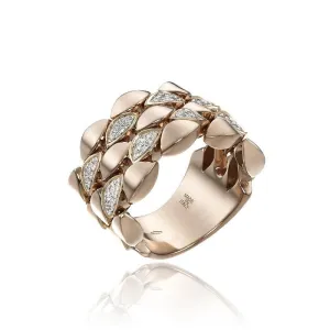 Chimento Jewellery Chimento Mosaico 18ct Rose Gold 0.42ct Diamond Wide Ring