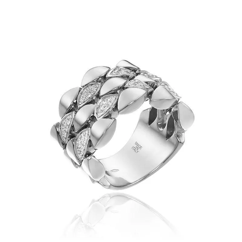 Chimento Jewellery Chimento Mosaico 18ct White Gold 0.42ct Diamond Wide Ring