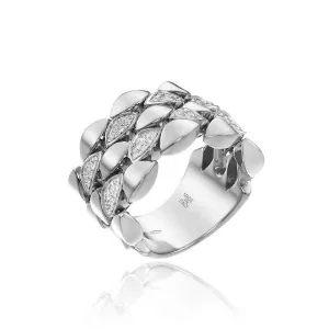 Chimento Jewellery Chimento Mosaico 18ct White Gold 0.42ct Diamond Wide Ring