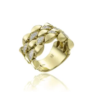 Chimento Jewellery Chimento Mosaico 18ct Yellow Gold 0.42ct Diamond Wide Ring