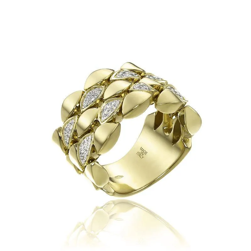 Chimento Jewellery Chimento Mosaico 18ct Yellow Gold 0.42ct Diamond Wide Ring