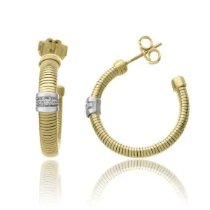 Chimento Jewellery Chimento Stardust Pave 18ct Yellow Gold 0.09ct Diamond Hoop Earrings