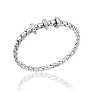 Chimento Jewellery Chimento Stretch 18ct White Gold 0.19ct Diamond Triple Rondelle Bracelet
