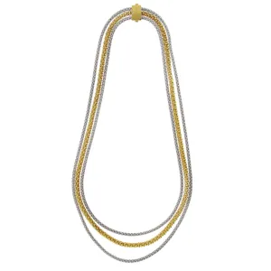 Chimento Jewellery Chimento Stretch Multi 18ct Yellow Gold Diamond Three Strand Necklace