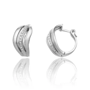 Chimento Jewellery Chimento Stretch Nuvola 18ct White Gold 0.28ct Diamond Hoop Earrings