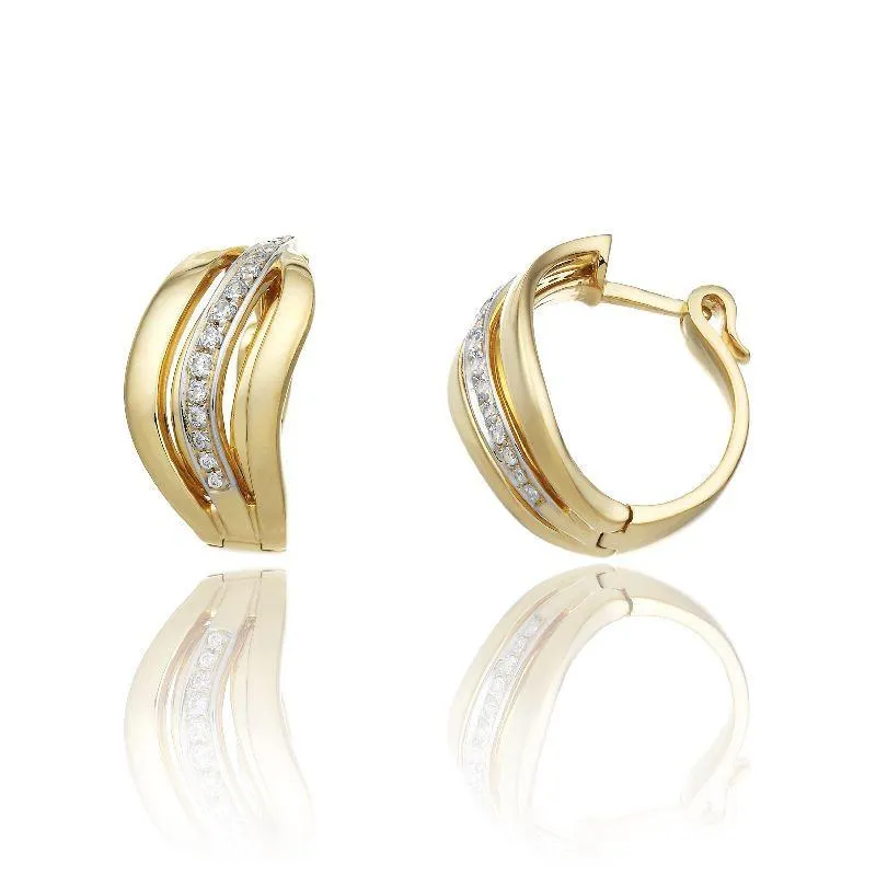 Chimento Jewellery Chimento Stretch Nuvola 18ct Yellow Gold 0.28ct Diamond Hoop Earrings
