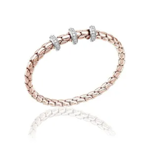 Chimento Jewellery Chimento Stretch Spring 18ct Rose Gold 0.56ct Diamond Triple Rondelle Bracelet