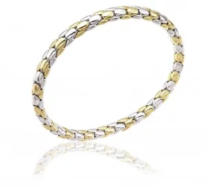 Chimento Jewellery Chimento Stretch Spring 18ct White and Yellow Gold Wide Bracelet