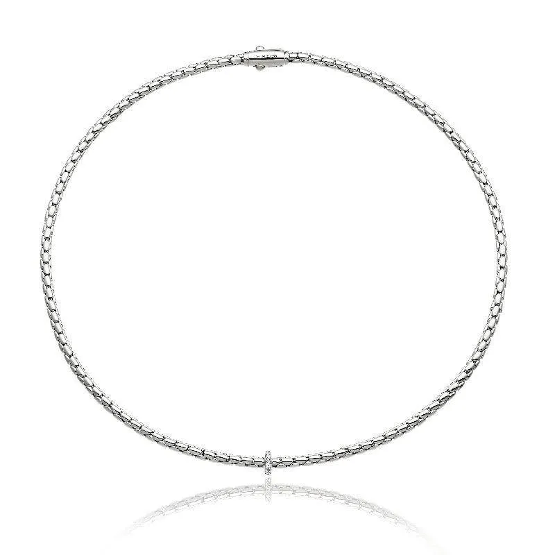 Chimento Jewellery Chimento Stretch Spring 18ct White Gold 0.10ct Diamond Necklace