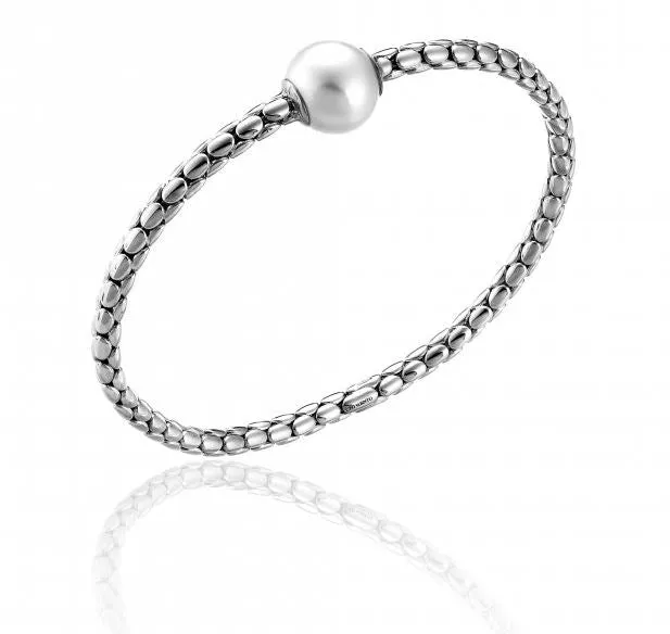 Chimento Jewellery Chimento Stretch Spring 18ct White Gold Pearl Bracelet