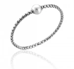 Chimento Jewellery Chimento Stretch Spring 18ct White Gold Pearl Bracelet