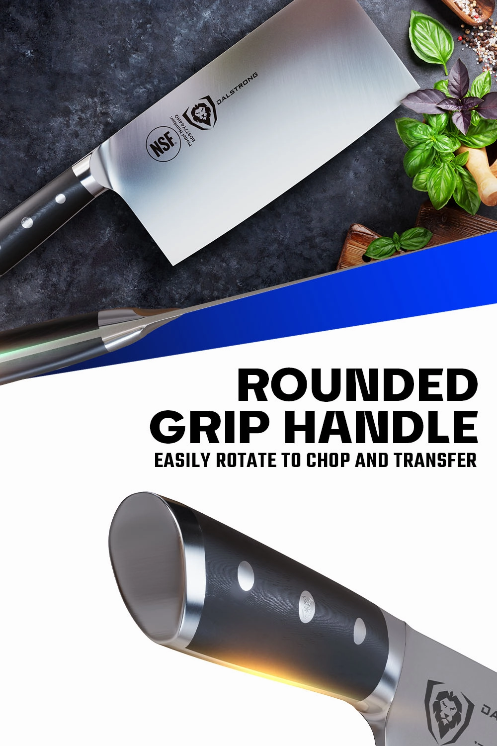 Chinese Cleaver Knife 9" | Gladiator Series | NSF Certified | Dalstrong 