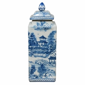 Chinoiserie Porcelain Square Jar vase,flower vase,home decoration