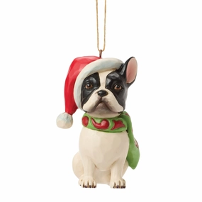 Christmas Dog Frenchie Orn figurines,decorative figurines,home accents