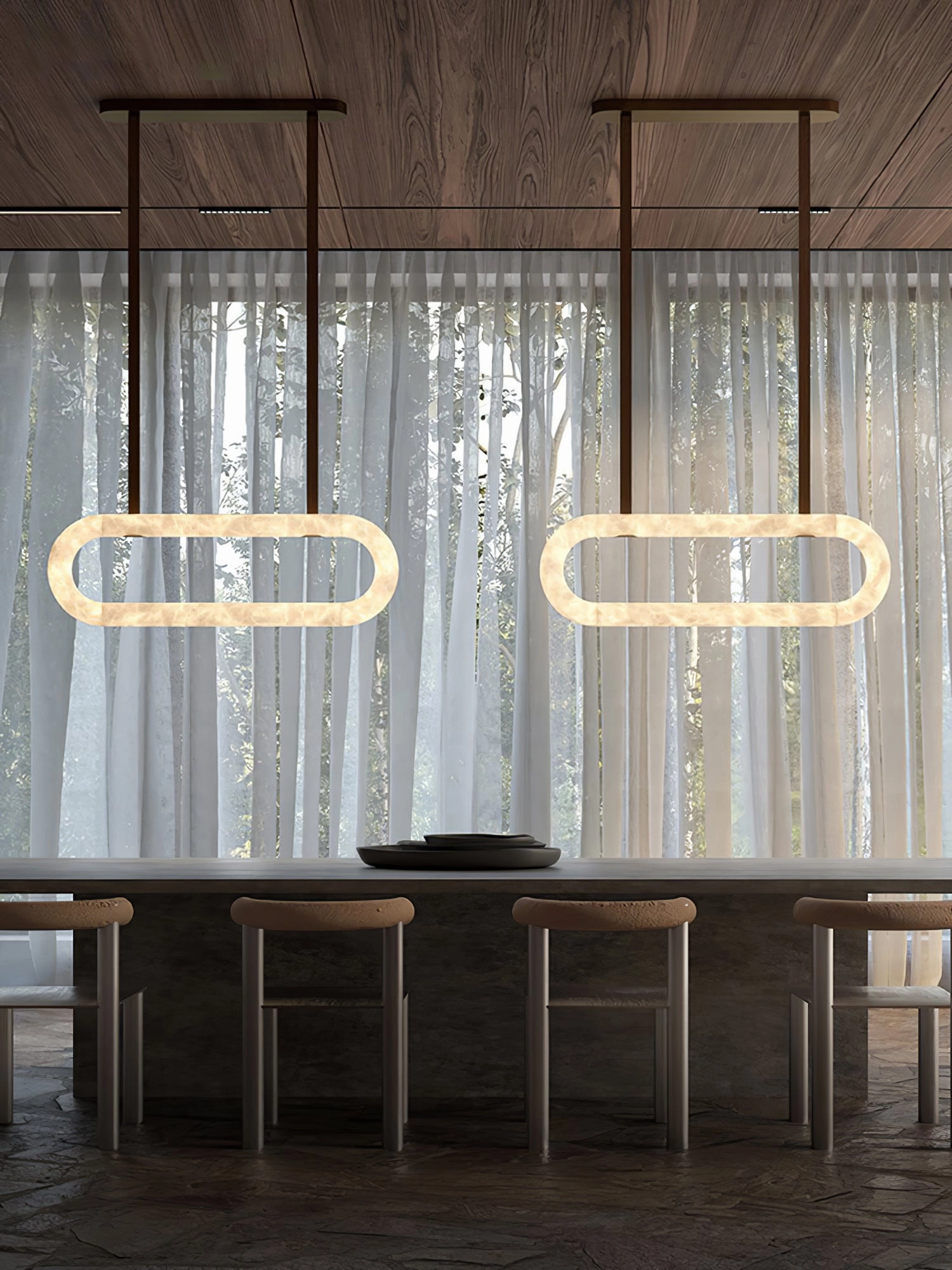 Circle Alabaster Chandelier