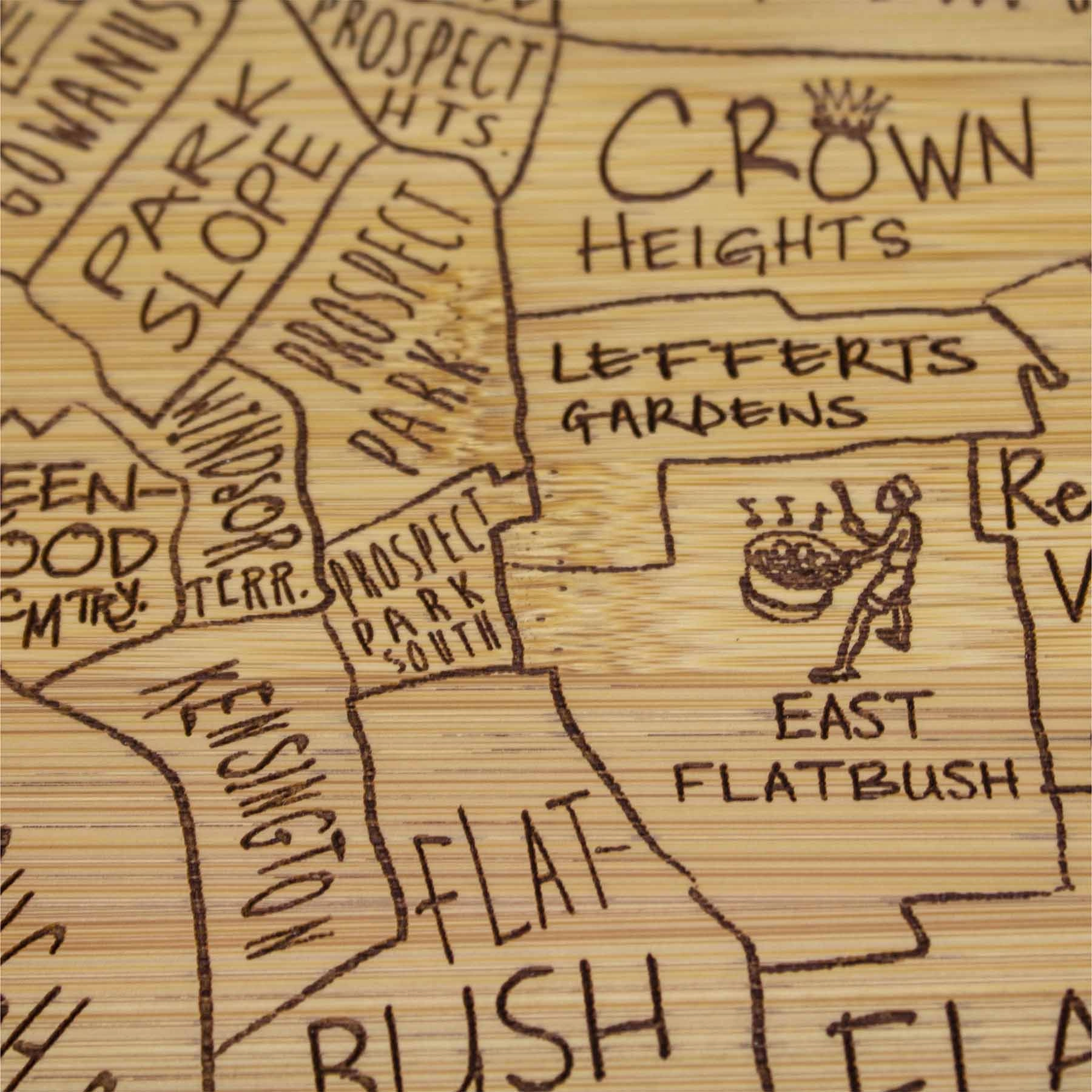 City Life Brooklyn Cutting Board, 13-1/2" x 11-3/4"