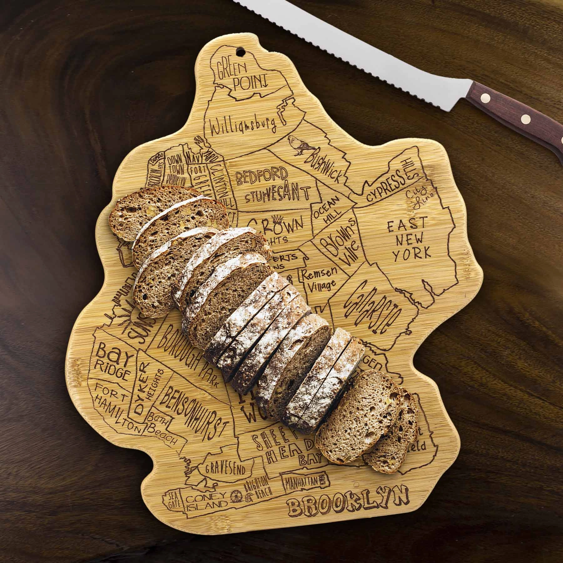 City Life Brooklyn Cutting Board, 13-1/2" x 11-3/4"