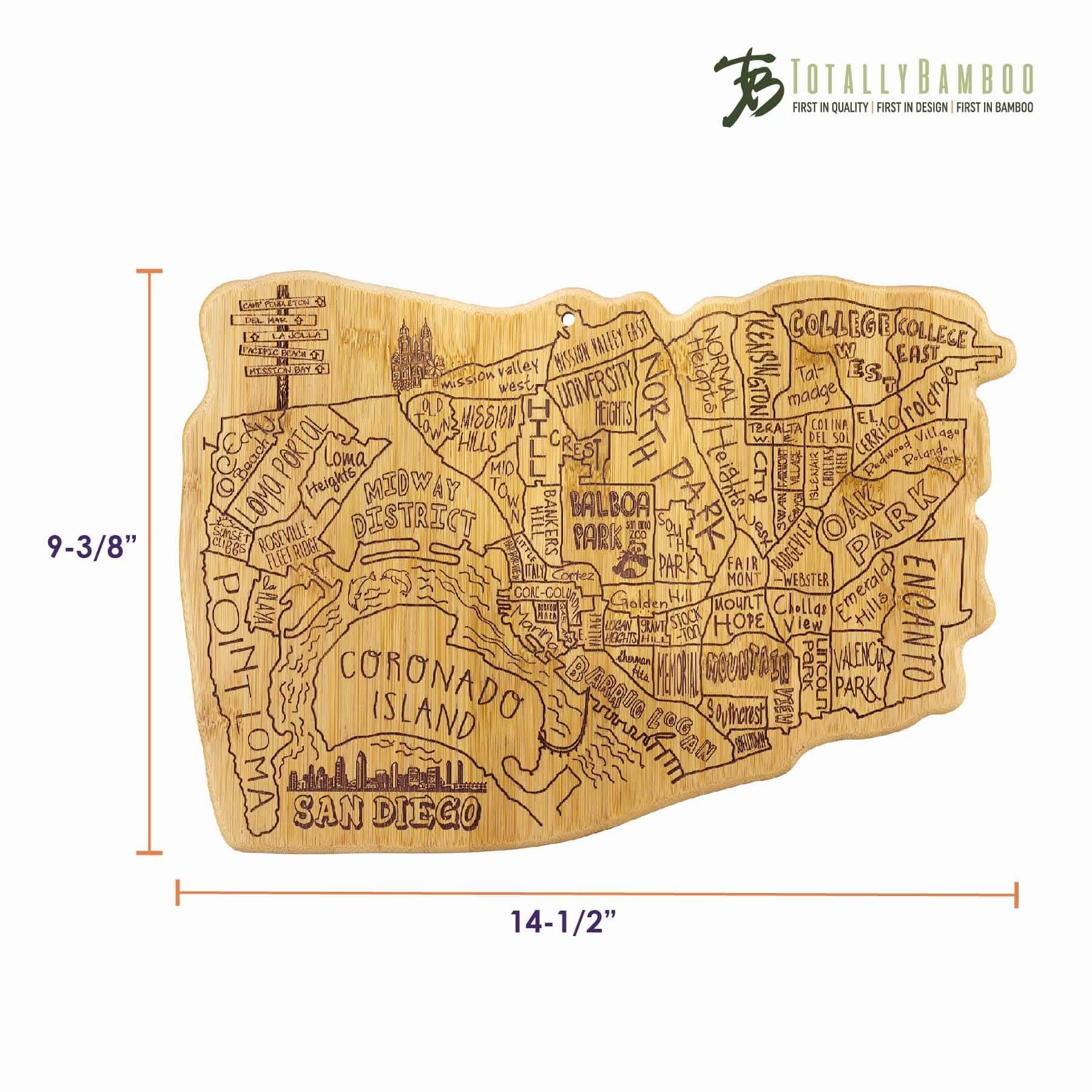 City Life San Diego Cutting Board, 14-1/2" x 9-3/8"