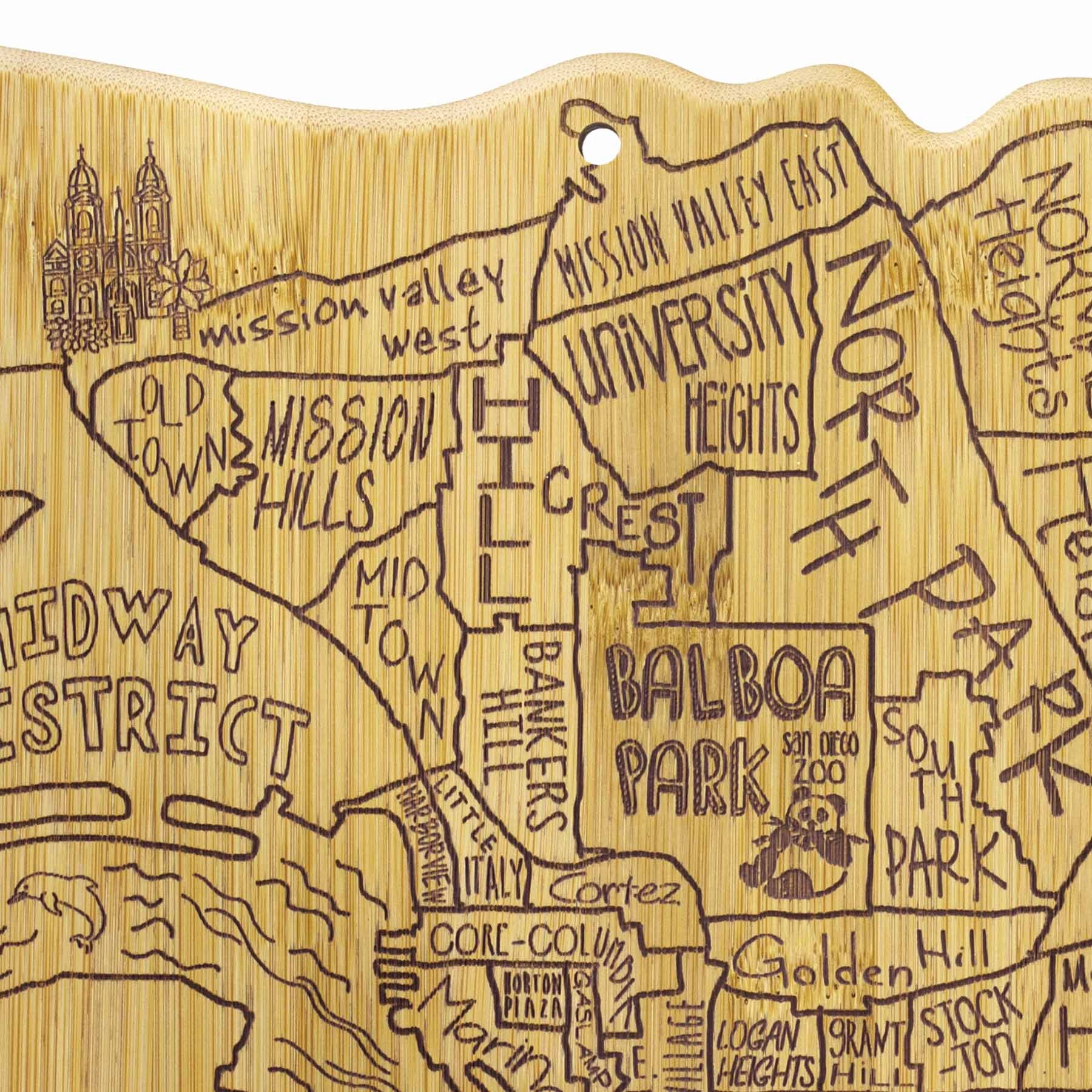 City Life San Diego Cutting Board, 14-1/2" x 9-3/8"