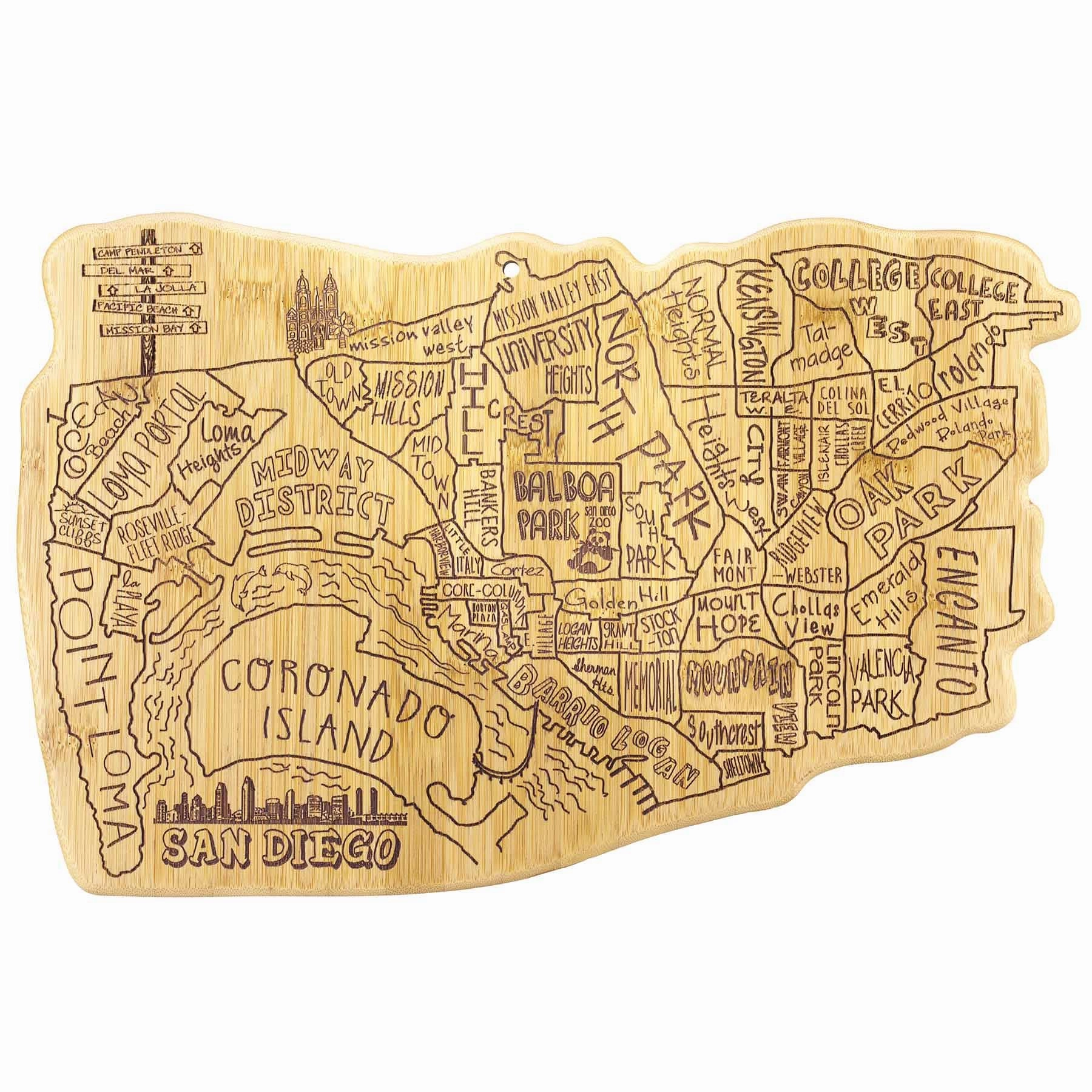City Life San Diego Cutting Board, 14-1/2" x 9-3/8" cutting board,chopping board,kitchen tools
