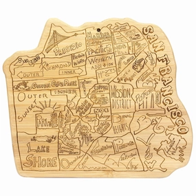 City Life San Francisco Cutting Board, 12-3/4" x 10-3/4" cutting board,chopping board,kitchen tools
