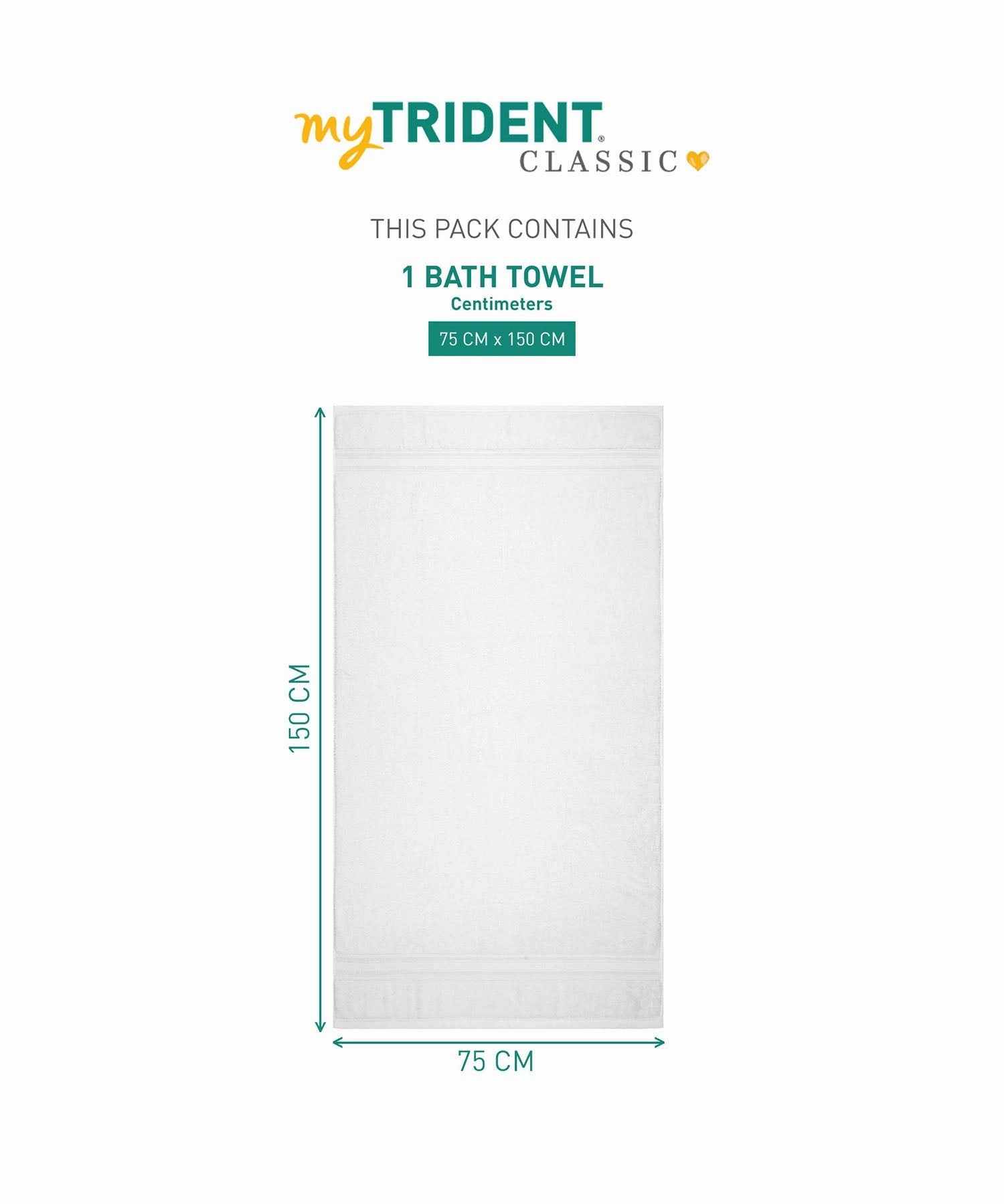 Classic 1Pc Bath Towel,525 Gsm, Durable,Super Soft , Dream White