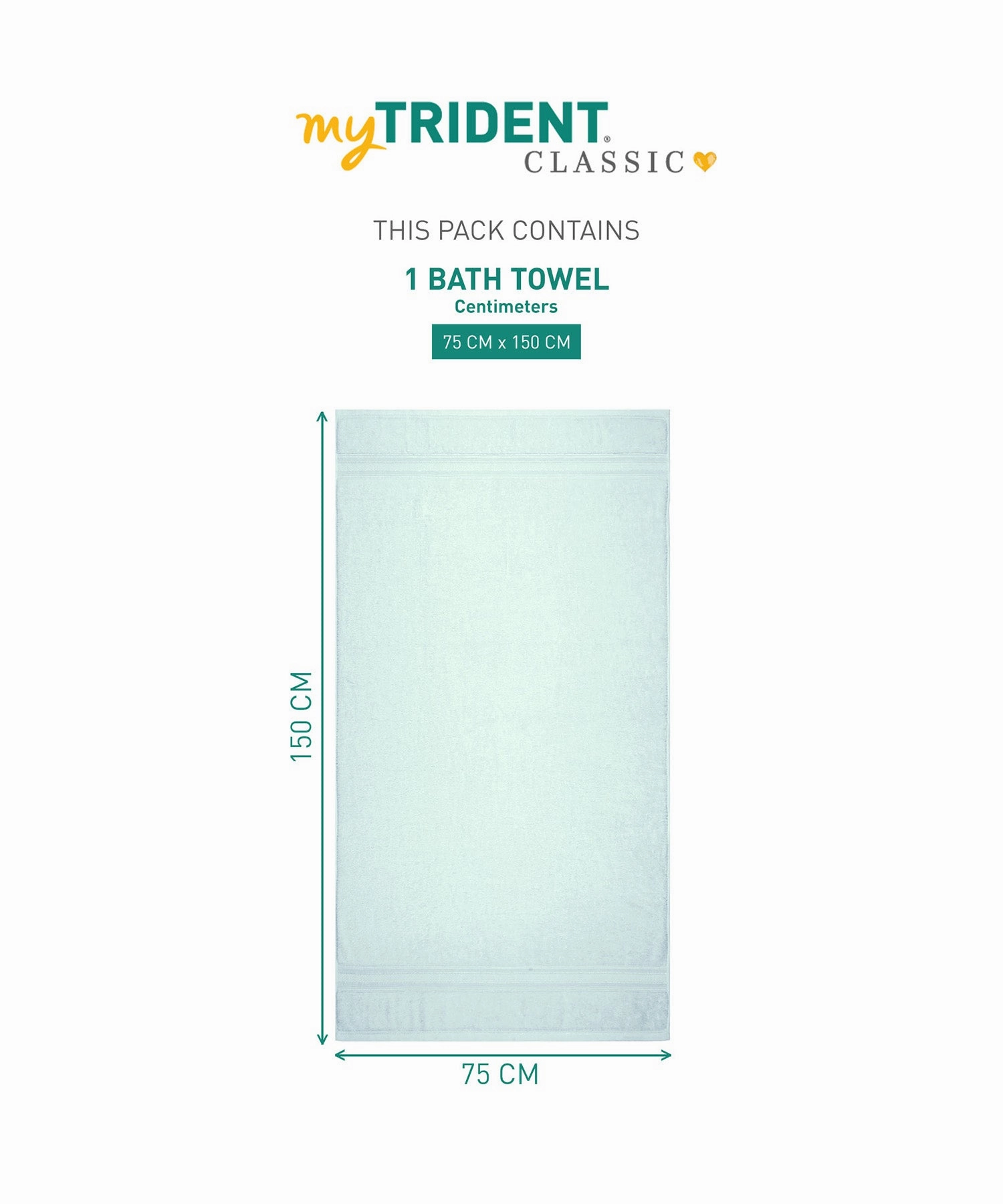 Classic 1Pc Bath Towel,525 Gsm, Durable,Super Soft , Pure Aqua