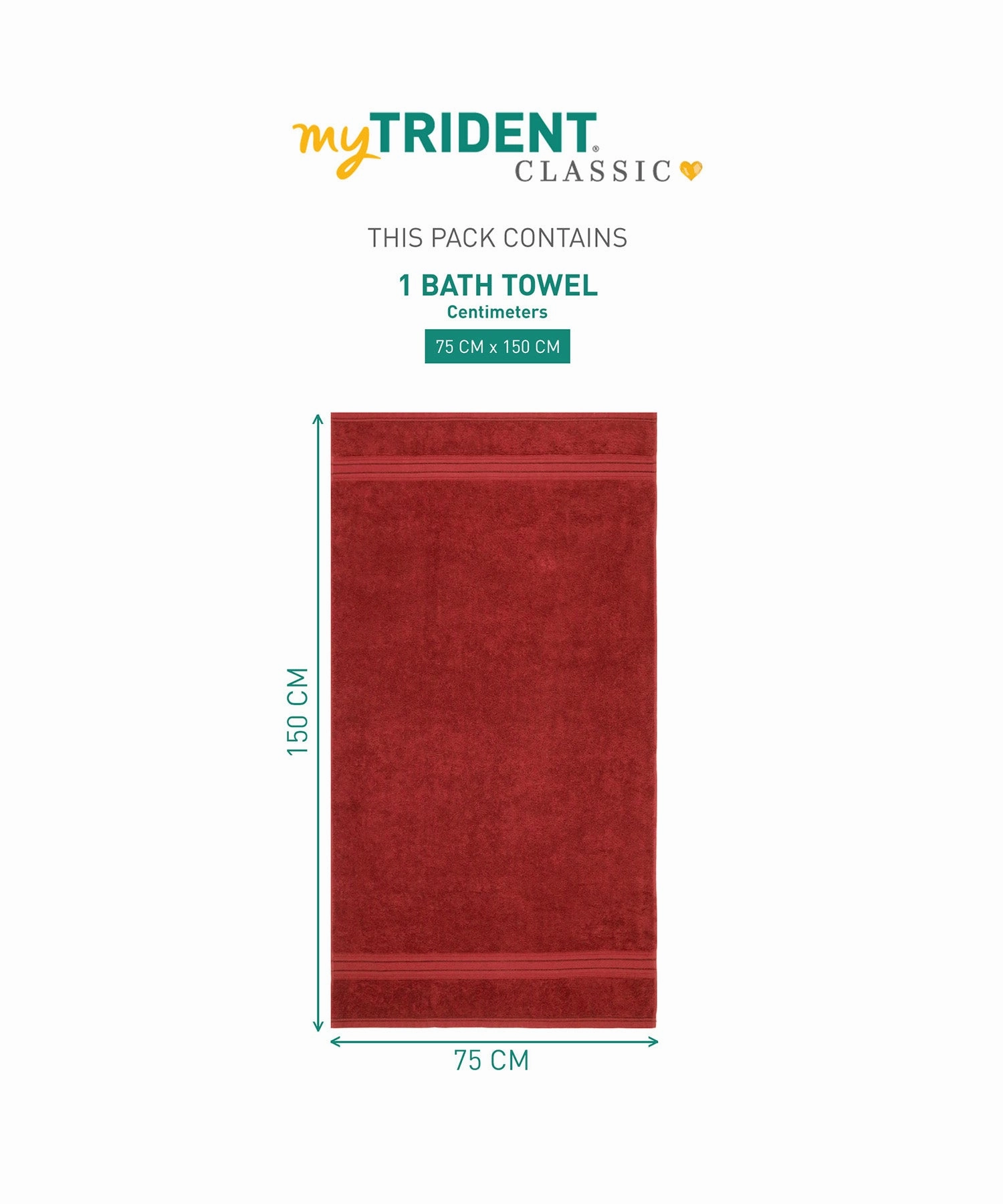 Classic 1Pc Bath Towel,525 Gsm, Durable,Super Soft , Raspberry Red