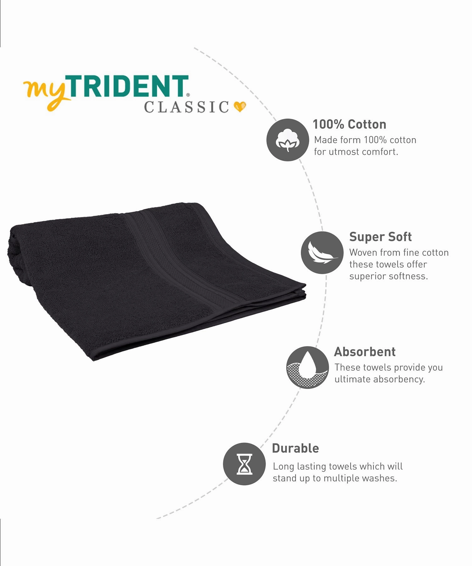 Classic 1Pc Bath Towel,525 Gsm, Durable,Super Soft , Tornado Alley