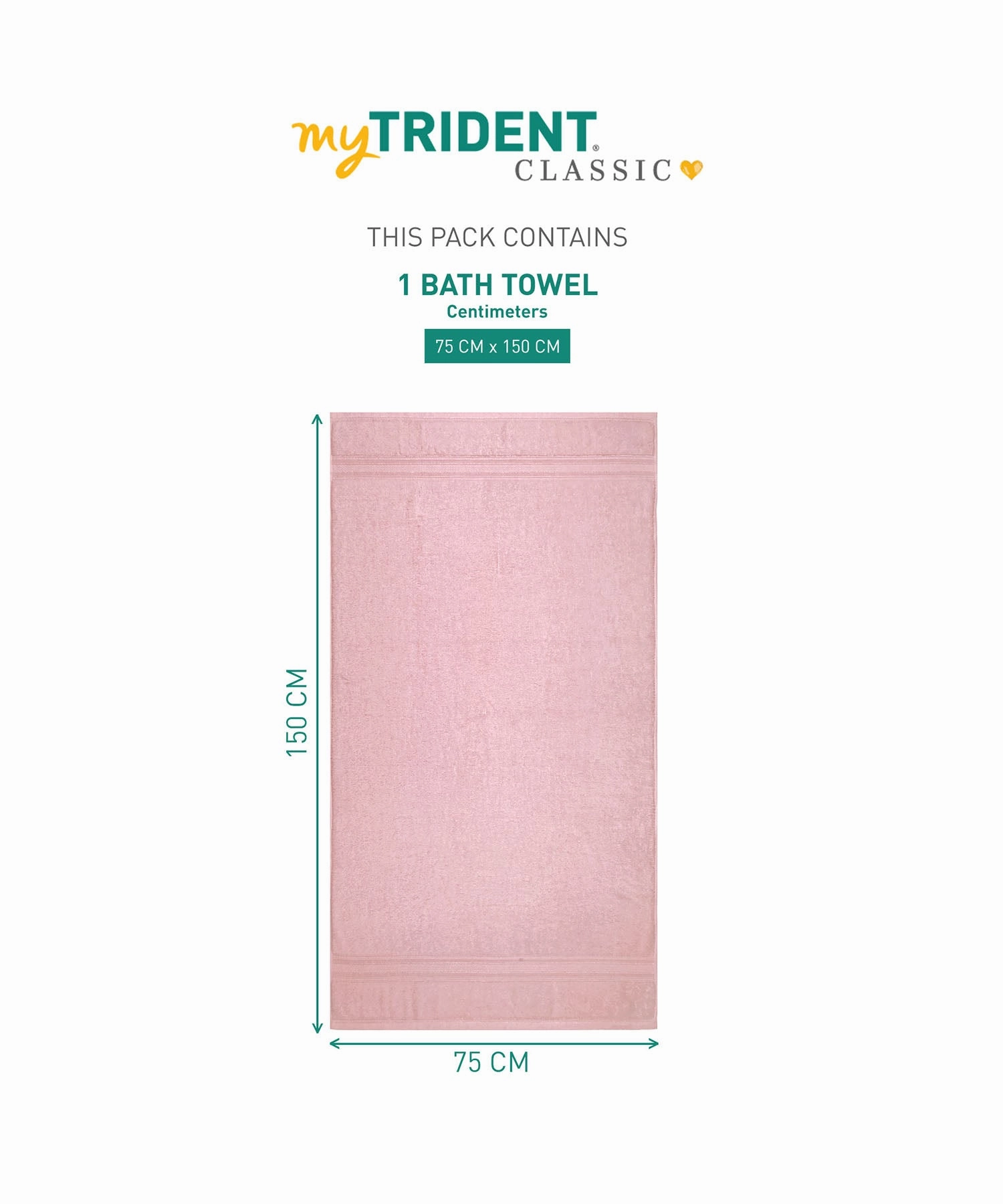 Classic 1Pc Bath Towel,525 Gsm, Durable,Super Soft , Victorian Pink