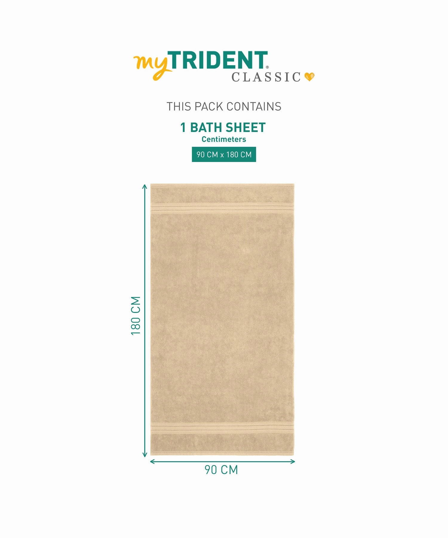 Classic 1Pc Large Bath Towel,525 Gsm, Durable,Super Soft , Bleached Sand