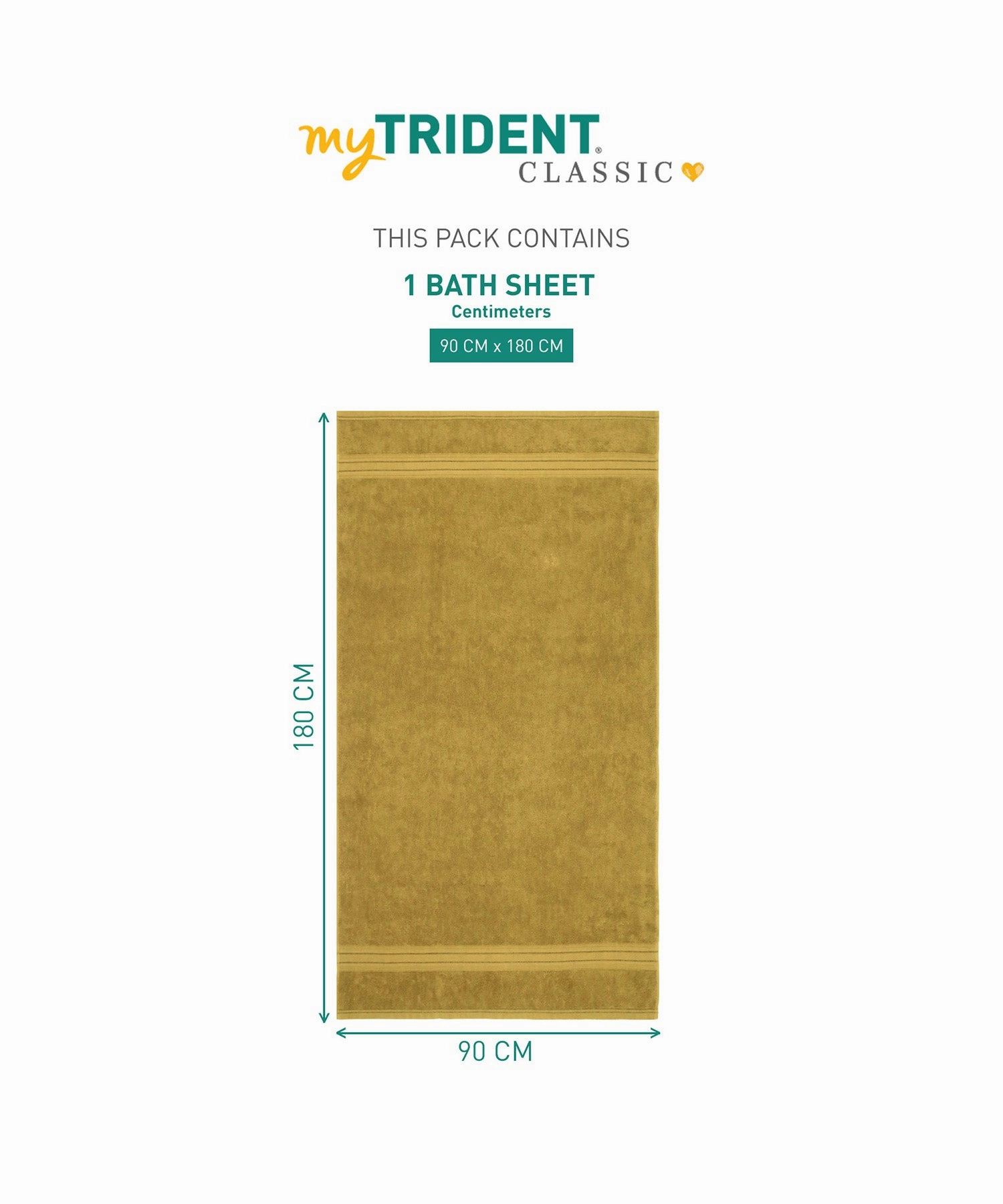 Classic 1Pc Large Bath Towel,525 Gsm, Durable,Super Soft , Golden Haze