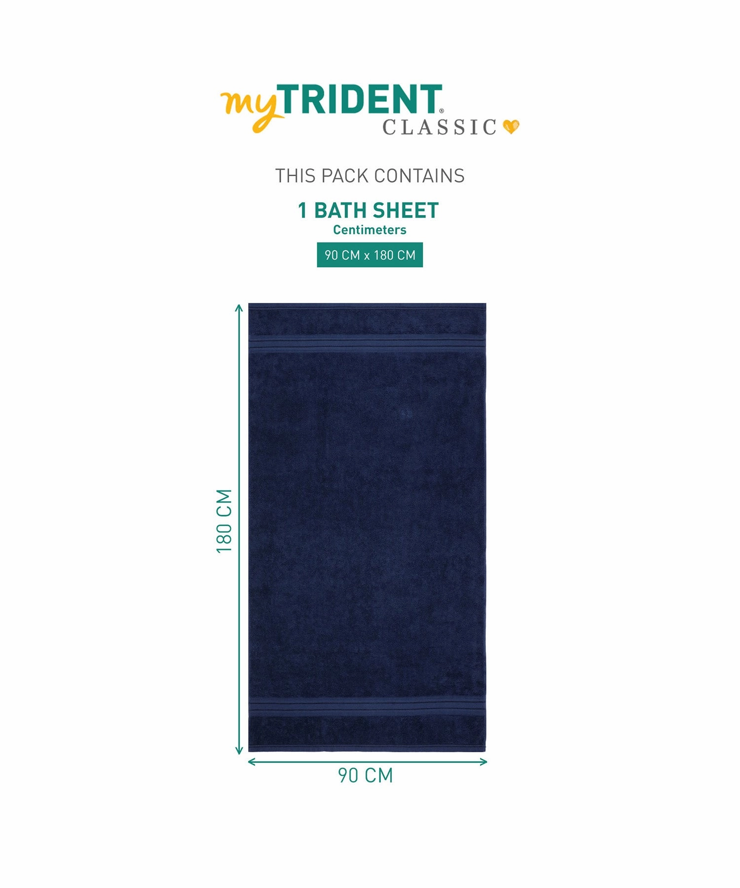 Classic 1Pc Large Bath Towel,525 Gsm, Durable,Super Soft , Medieval Blue