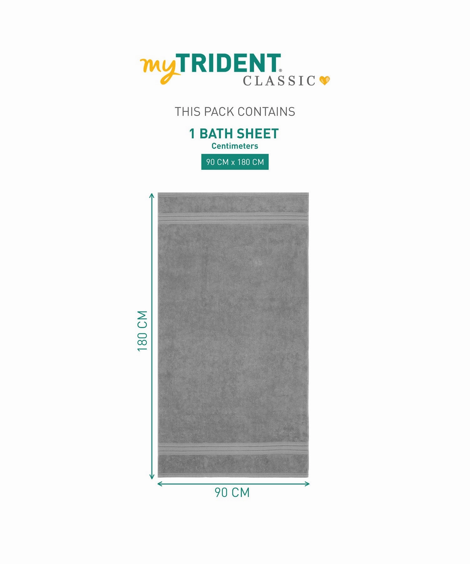Classic 1Pc Large Bath Towel,525 Gsm, Durable,Super Soft , Real Steel