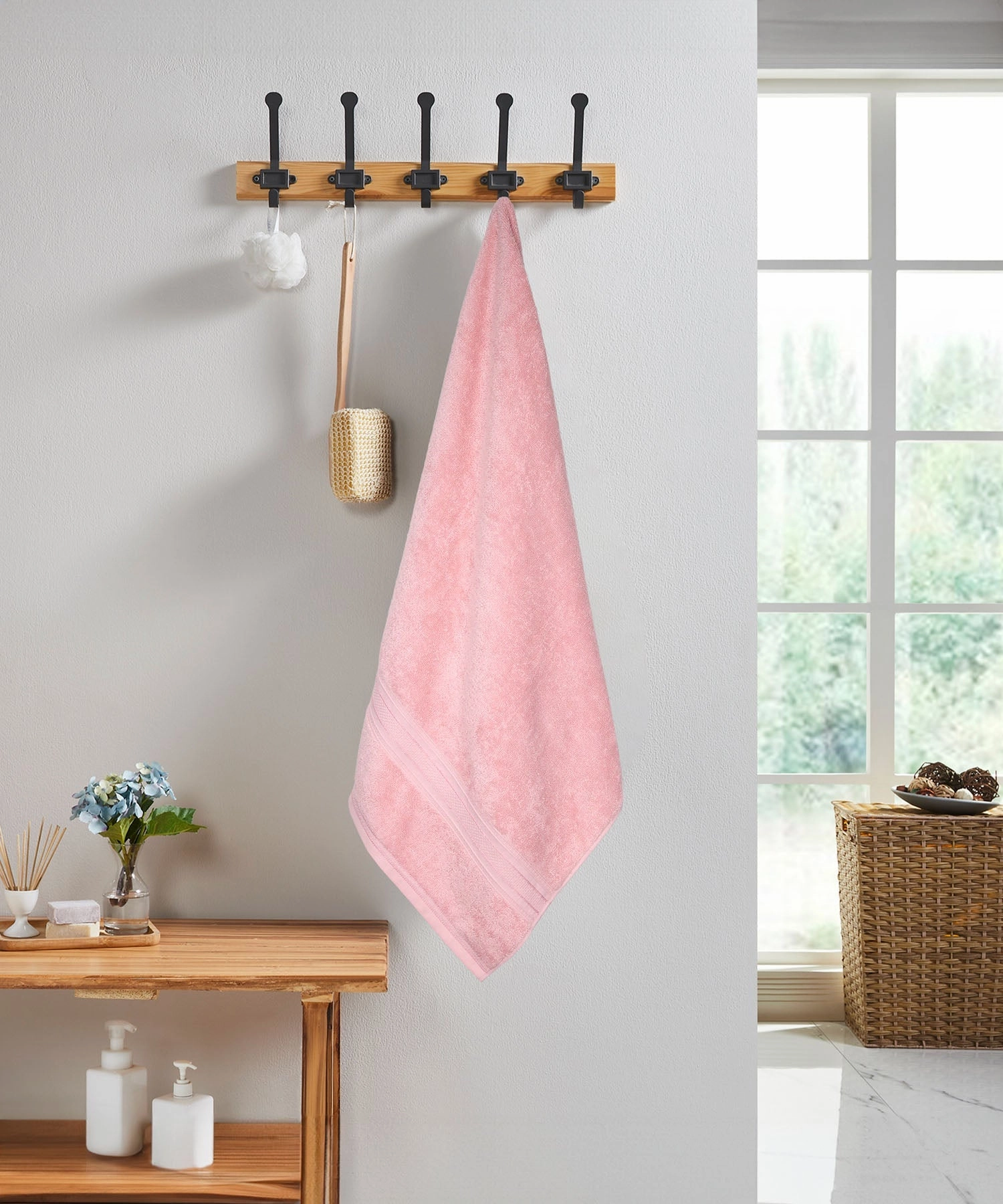 Classic 1Pc Large Bath Towel,525 Gsm, Durable,Super Soft , Victorian Pink bath towels,soft towels,bathroom textiles