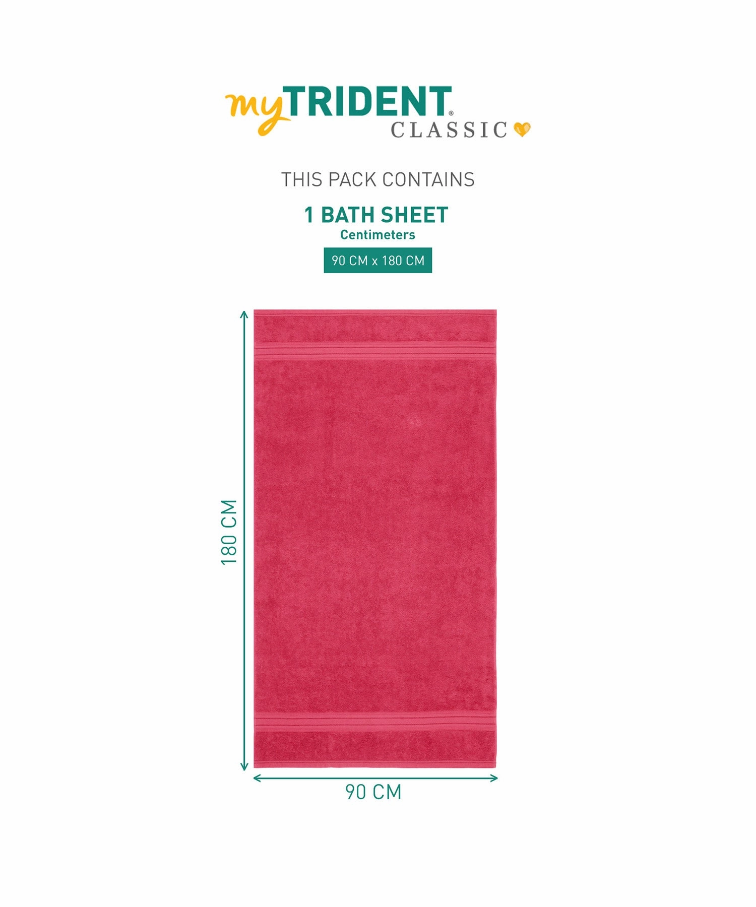 Classic 1Pc Large Bath Towel,525 Gsm, Durable,Super Soft , Virtual Pink