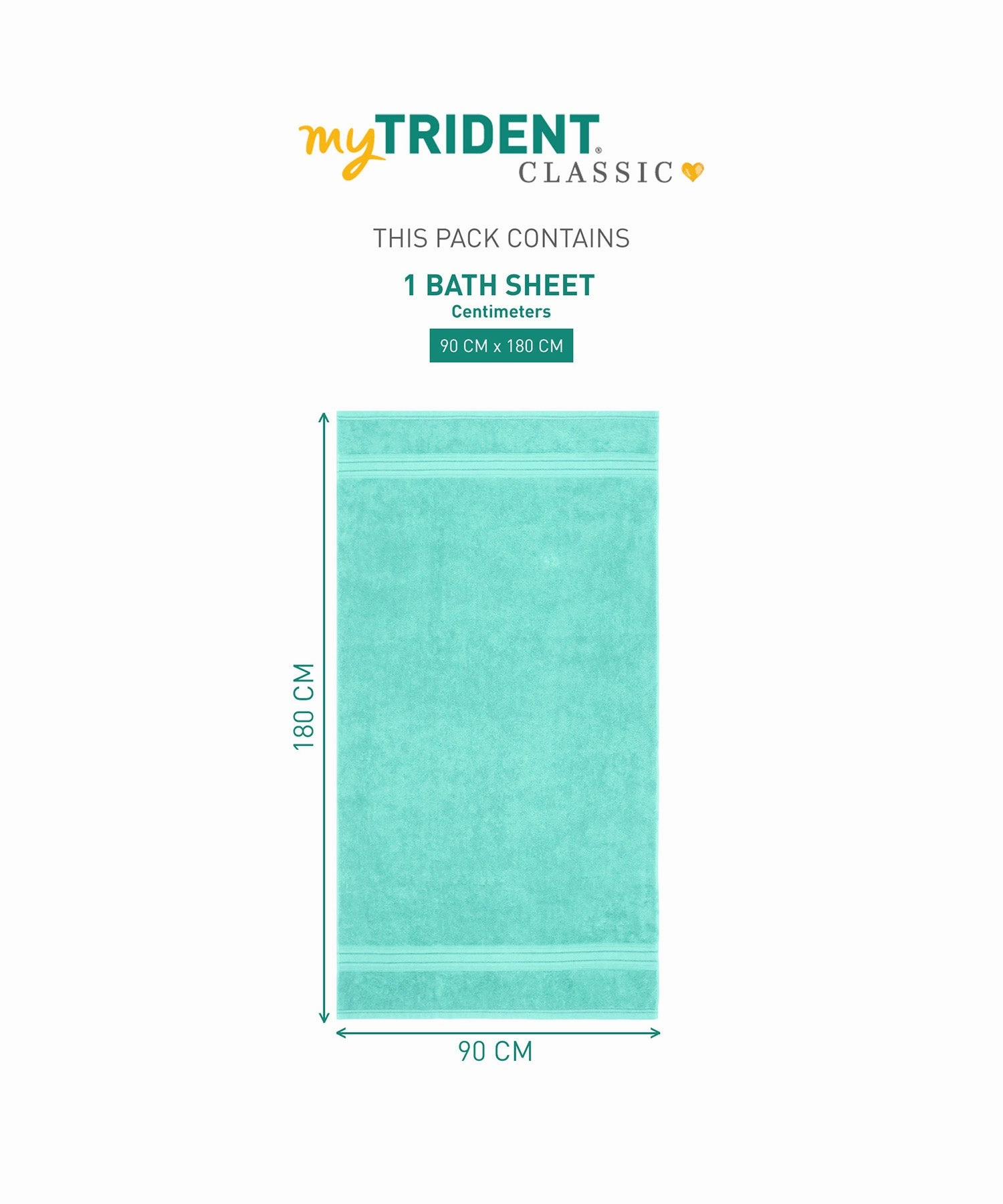 Classic 1Pc Large Bath Towel,525 Gsm, Durable,Super Soft , Waterfall Blue