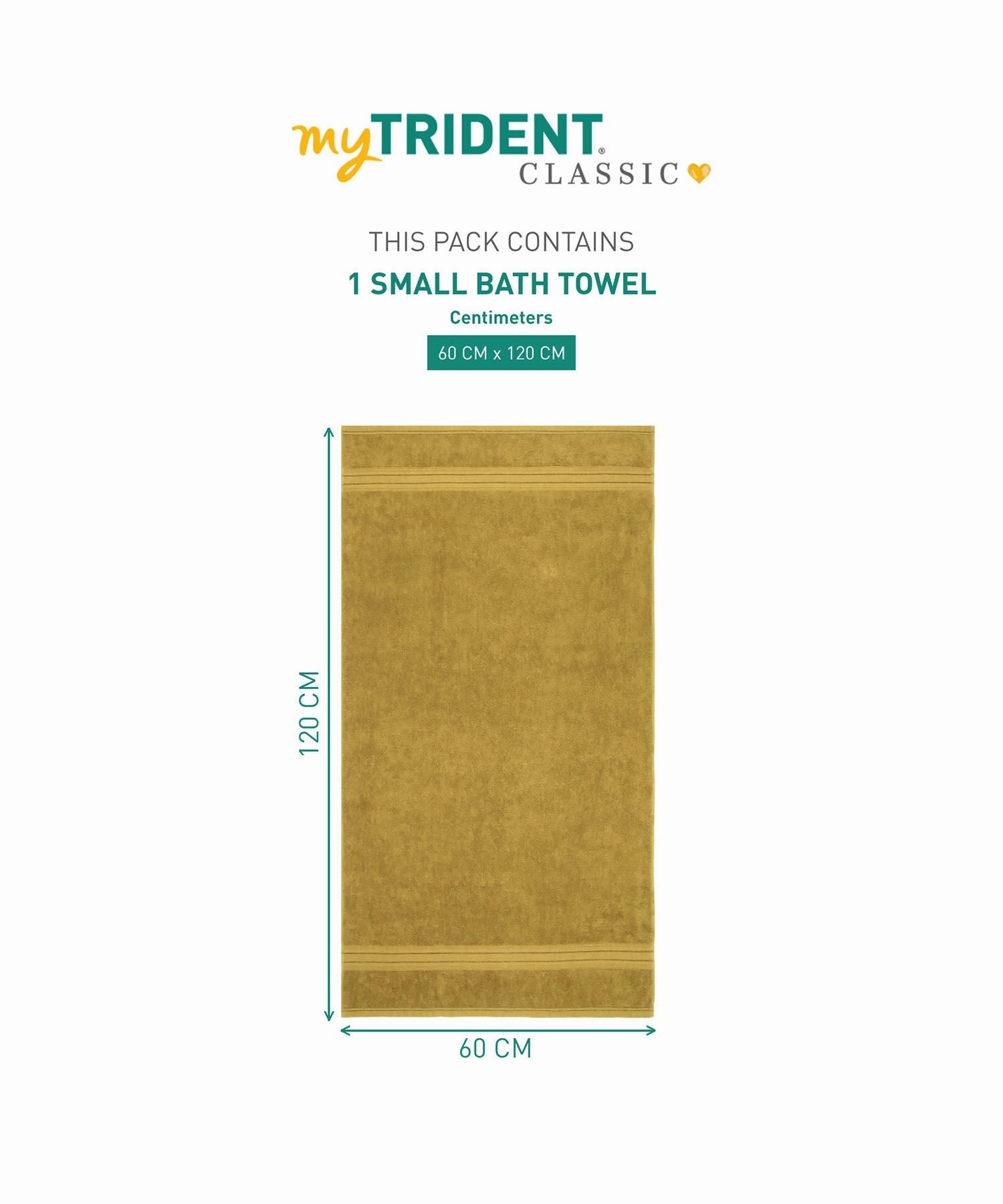 Classic 1Pc Small Bath Towel,525 Gsm, Durable,Super Soft , Golden Haze