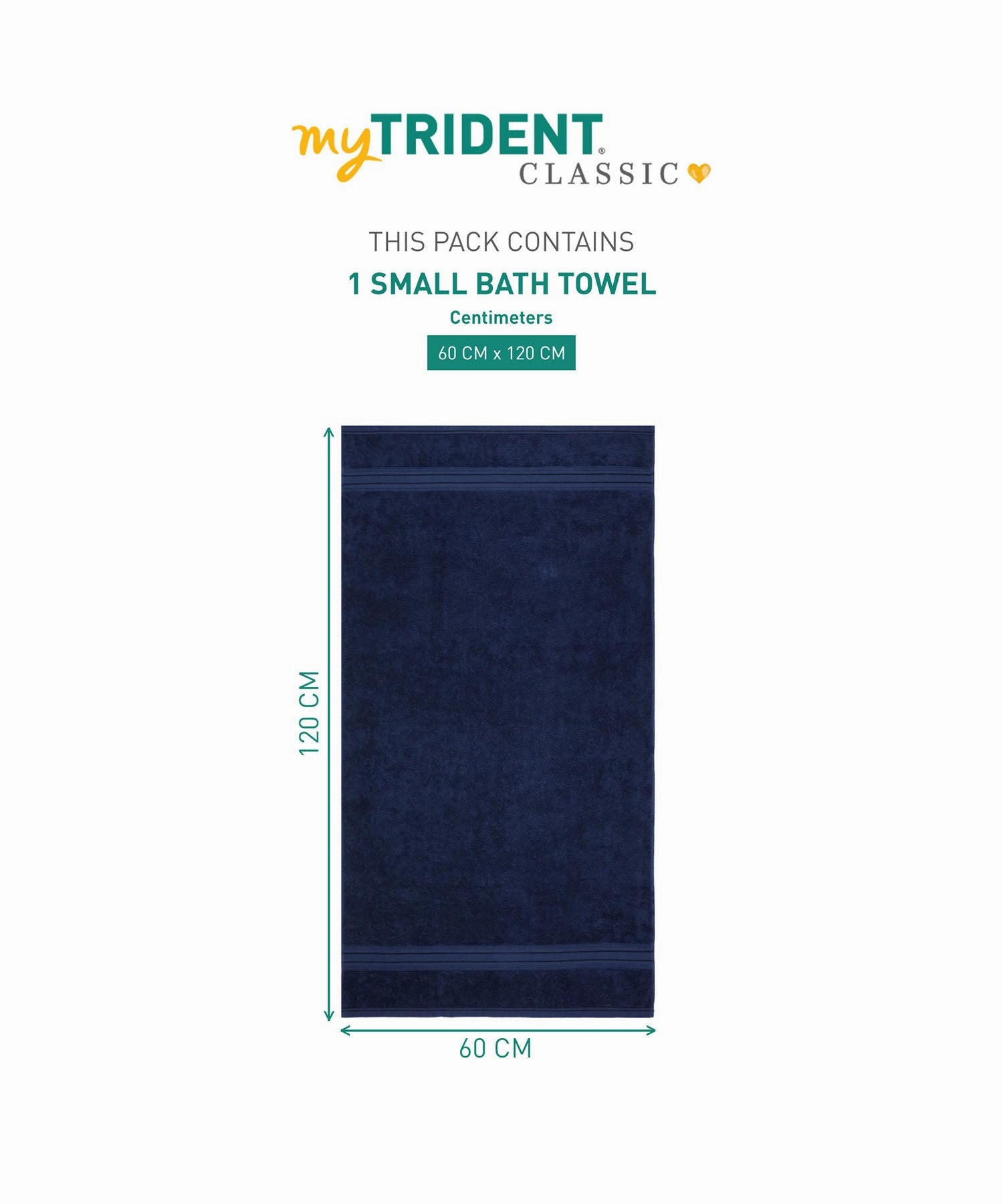 Classic 1Pc Small Bath Towel,525 Gsm, Durable,Super Soft , Medieval Blue