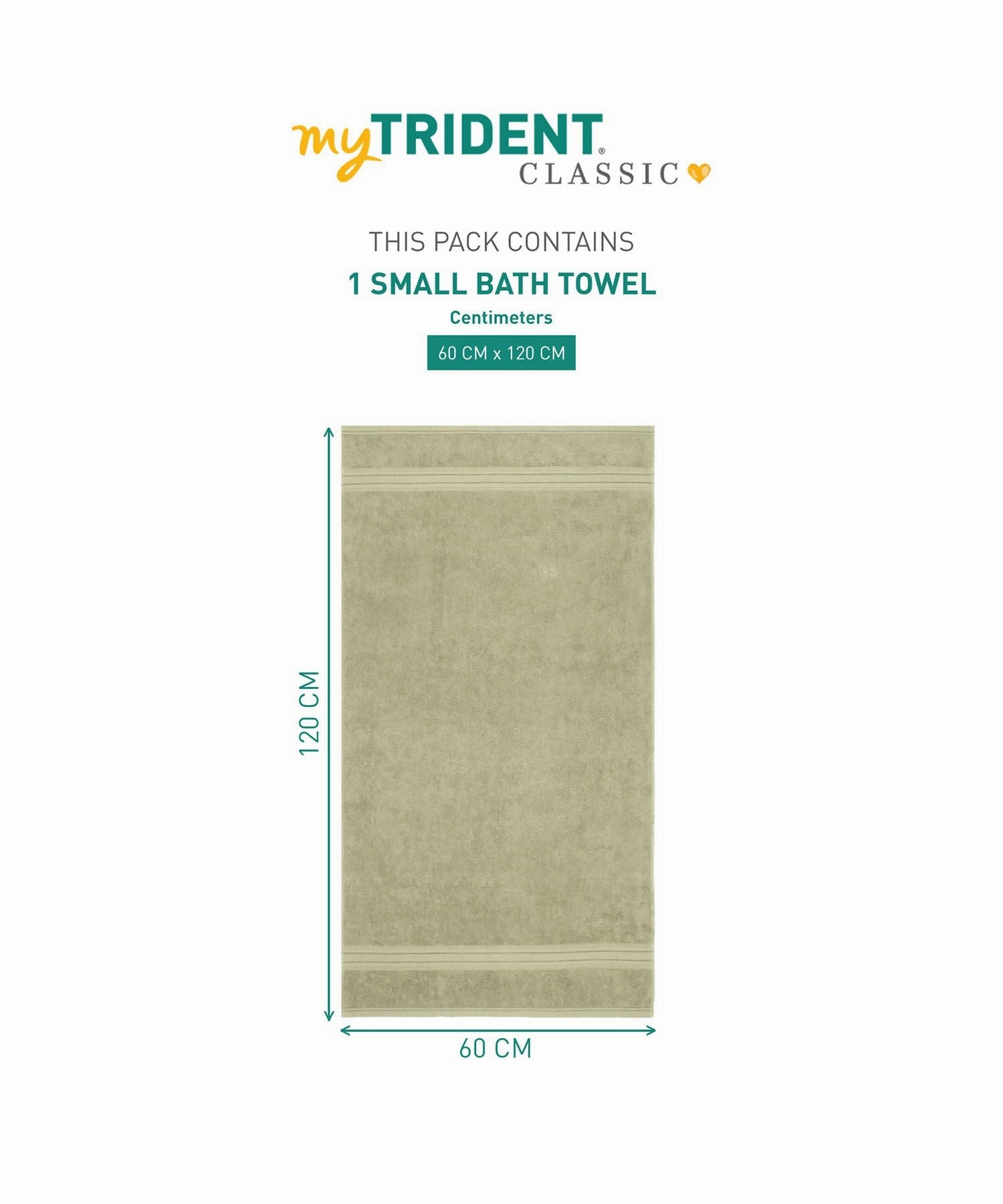 Classic 1Pc Small Bath Towel,525 Gsm, Durable,Super Soft , Nature Green
