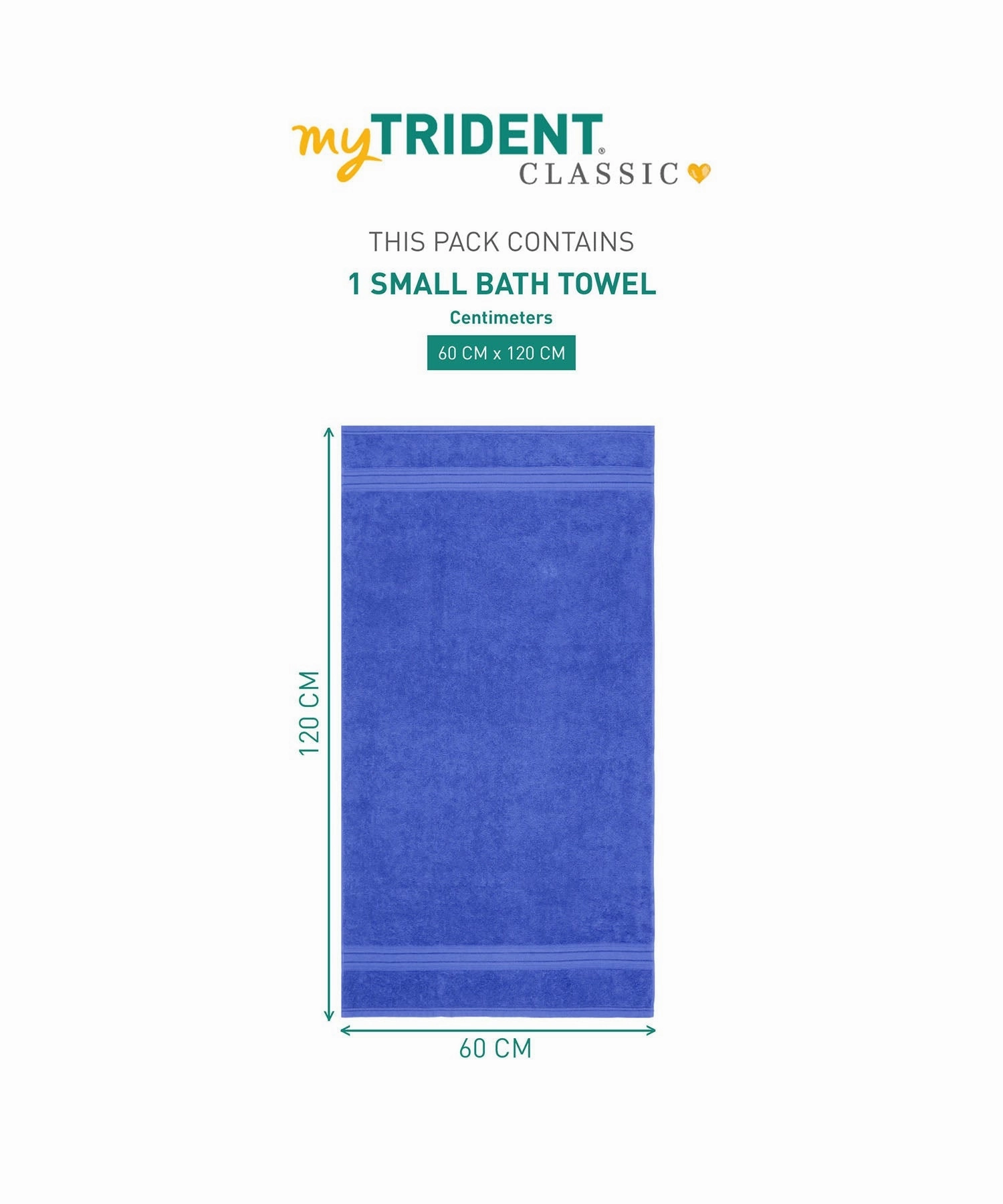 Classic 1Pc Small Bath Towel,525 Gsm, Durable,Super Soft , Palace Blue