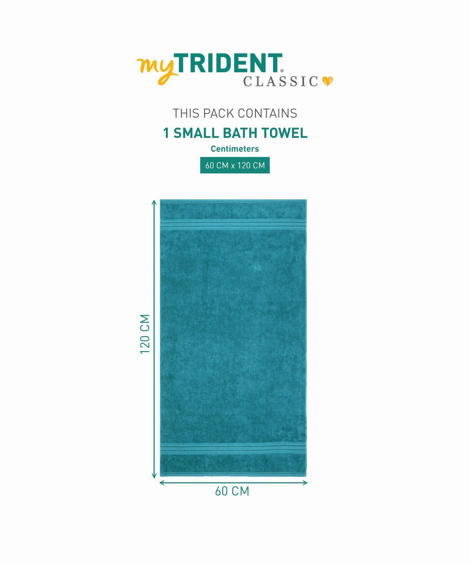 Classic 1Pc Small Bath Towel,525 Gsm, Durable,Super Soft , Peacock Blue