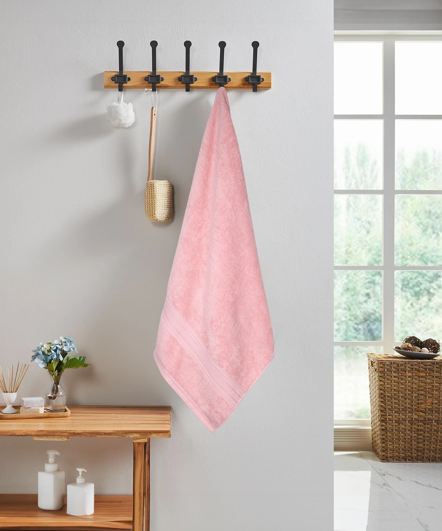 Classic 1Pc Small Bath Towel,525 Gsm, Durable,Super Soft , Victorian Pink bath towels,soft towels,bathroom textiles