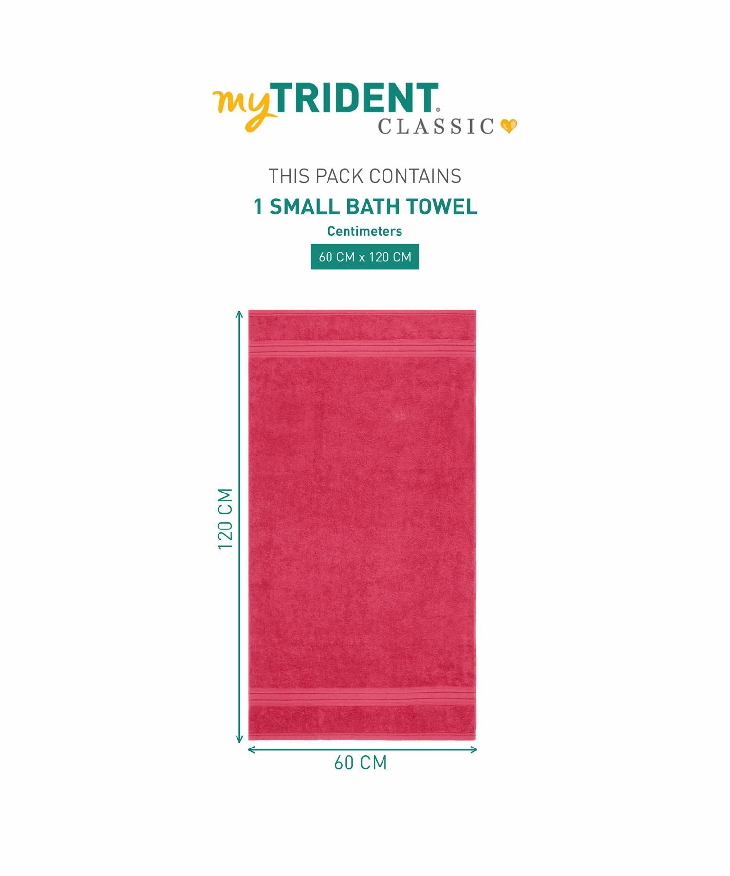 Classic 1Pc Small Bath Towel,525 Gsm, Durable,Super Soft , Virtual Pink