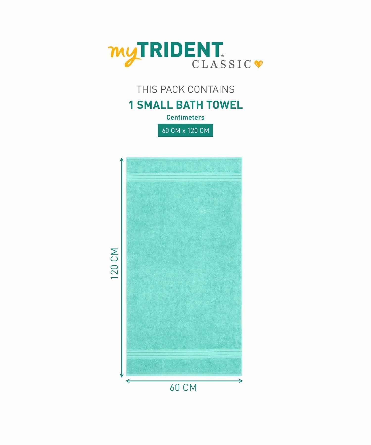 Classic 1Pc Small Bath Towel,525 Gsm, Durable,Super Soft , Waterfall Blue