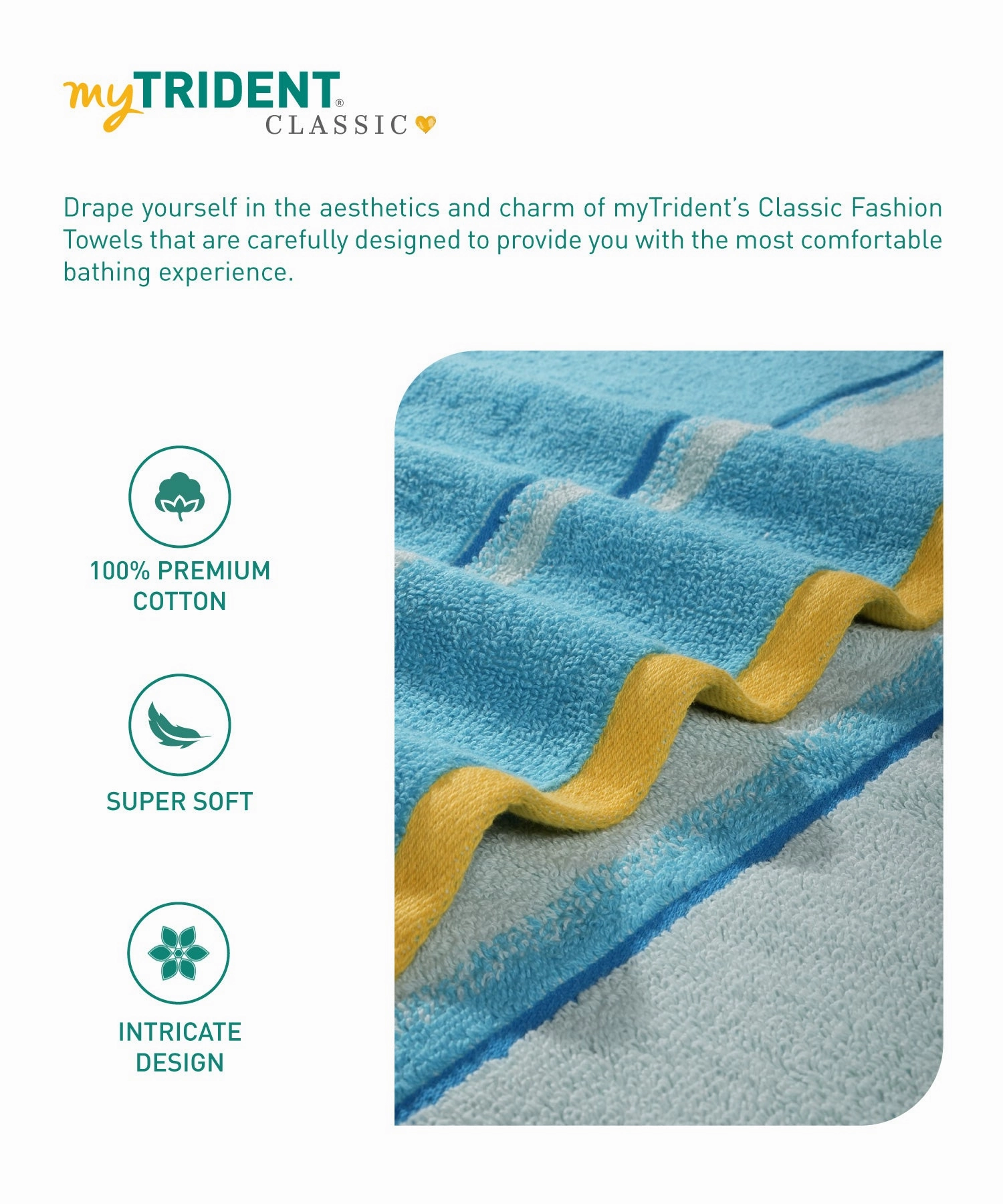 Classic Fashion James Bath Towel, 500 Gsm, 100% Cotton, Abstract