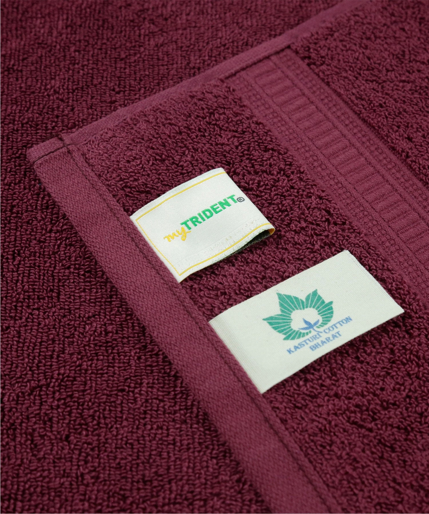 Classic Kasturi 4pc Towel Set, 100% cotton, 509 GSM, Fig wine
