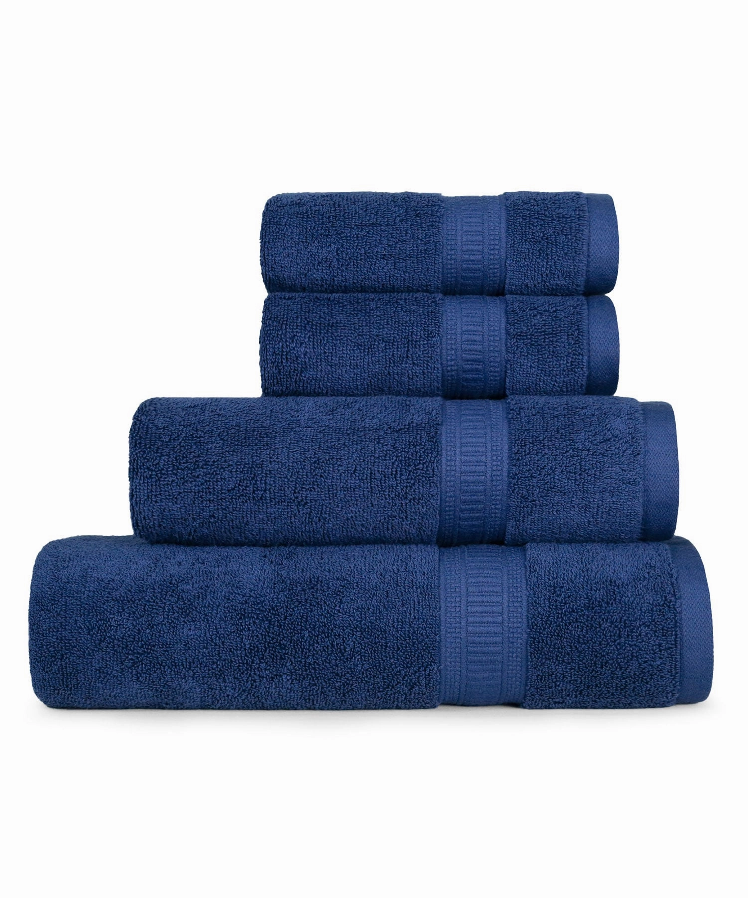 Classic Kasturi 4pc Towel Set, 100% cotton, 509 GSM, Medieval Blue